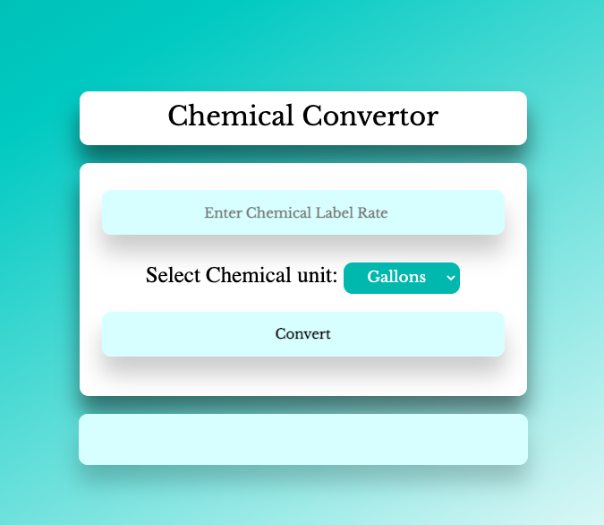 Ag Chemical Rate Converter